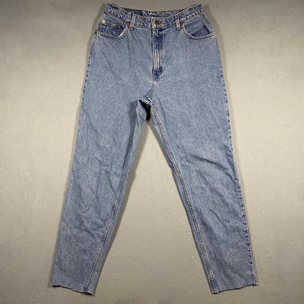 Vintage 90s Levi's 551 Relaxed Tapered Jeans Womens 14 (W28") High Rise Cut Hem